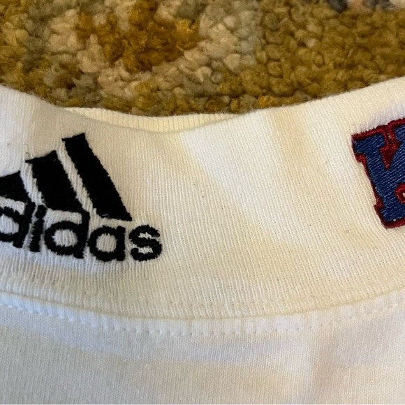 Kansas Jayhawks Adidas Crew Neck Long Sleeve Shirt Color White Size XXL - Picture 2 of 4